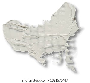 Template for your banner text - textured white oil paint brush stroke semicircle speech bubble form with shadows on the lower layer, isolated on white background. EPS10 vector illustration