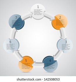 Template for your business presentation with arrows and text areas (info graphics)
