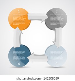 Template for your business presentation with arrows and text areas (info graphics)