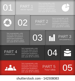 Template for your business presentation with arrows and text areas (info graphics)