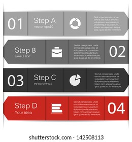 Template for your business presentation with arrows and text areas (info graphics)