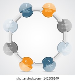Template for your business presentation with arrows and text areas (info graphics)