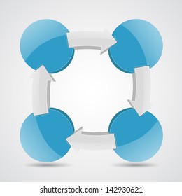 Template for your business presentation with arrows and text areas (info graphics, raster copy of vector illustration)