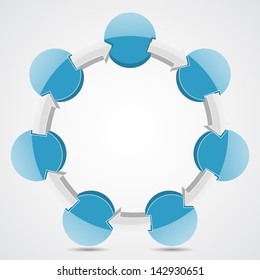 Template for your business presentation with arrows and text areas (info graphics, raster copy of vector illustration)