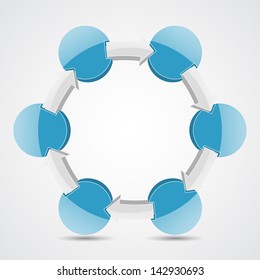 Template for your business presentation with arrows and text areas (info graphics, raster copy of vector illustration)