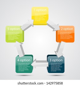 Template for your business presentation with arrows and text areas  (info graphic)