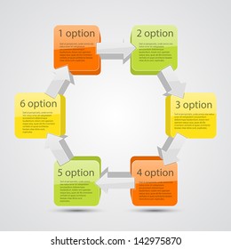 Template for your business presentation with arrows and text areas  (info graphic)