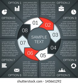Template for your business presentation with arrows and text areas (info graphic)