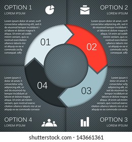 Template For Your Business Presentation With Arrows And Text Areas (info Graphic)