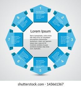 Template for your business presentation with arrows and text areas (info graphic)
