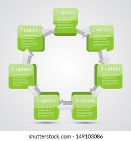 Template for your business presentation with arrows and text areas (info graphic)