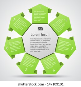 Template for your business presentation with arrows and text areas (info graphic)