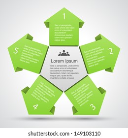 Template for your business presentation with arrows and text areas (info graphic)
