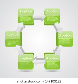 Template for your business presentation with arrows and text areas (info graphic)