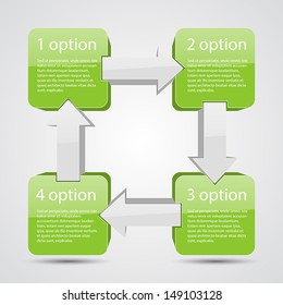 Template for your business presentation with arrows and text areas (info graphic)