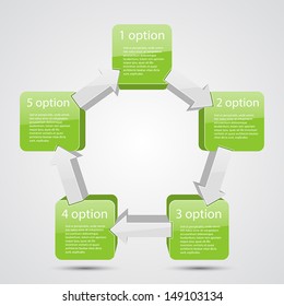 Template for your business presentation with arrows and text areas (info graphic)