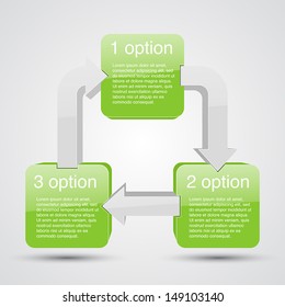 Template for your business presentation with arrows and text areas (info graphic)