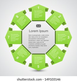 Template for your business presentation with arrows and text areas (info graphic)
