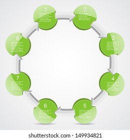 Template for your business presentation with arrows and text areas (info graphic)