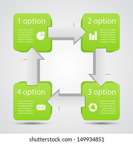 Template for your business presentation with arrows and text areas (info graphic)
