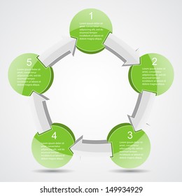 Template for your business presentation with arrows and text areas (info graphic)