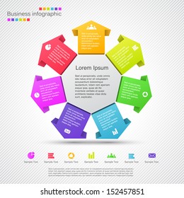 Template for your business presentation with arrows and text areas (info graphic)