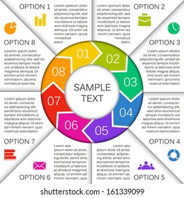 Template For Your Business Presentation With Arrows And Text Areas (info Graphic)