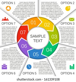 Template for your business presentation with arrows and text areas (info graphic)