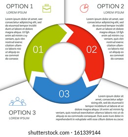 Template for your business presentation with arrows and text areas (info graphic)