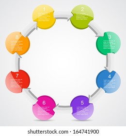 Template for your business presentation with arrows and text areas (info graphic)