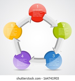 Template for your business presentation with arrows and text areas (info graphic)