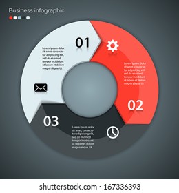 Template for your business presentation with arrows and text areas (info graphic)