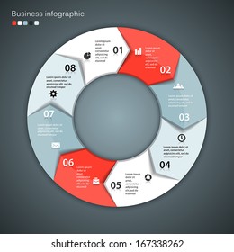 Template For Your Business Presentation With Arrows And Text Areas (info Graphic)