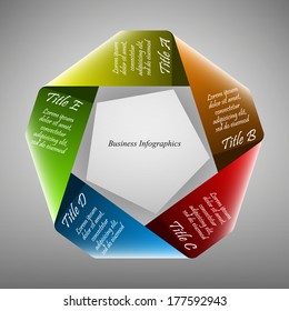 Template for your business presentation with arrows and text areas (info graphics)