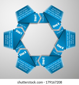 Template for your business presentation with arrows and text areas (info graphics)
