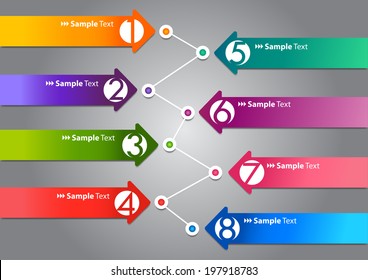 Template for your business presentation with arrows and text areas