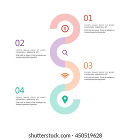 Template for your business presentation with arrows and text areas. can be used for workflow layout, diagram, number options, web design. Infographic business concept, parts, steps or processes