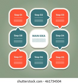 Template for your business presentation with arrows and text areas (info graphic)