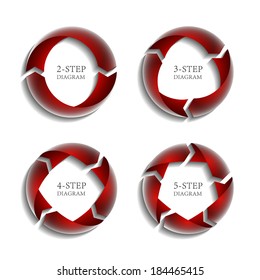 Template for your business presentation with red arrows (info graphics)