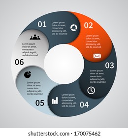 Template for your business presentation with text areas (info graphic)