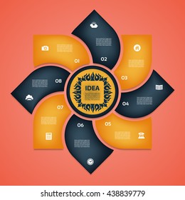 Template for your business presentation with text areas (info graphic)