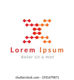 Vorlage für Ihr Unternehmen, abstraktes rotes Logo. Firmenzeichen