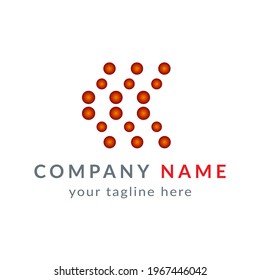 Template for your company, abstract red logo. Business corporate badge.