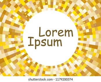 template for your design. Abstract background in gold tones, technology. Round frame for text. vector illustration.
