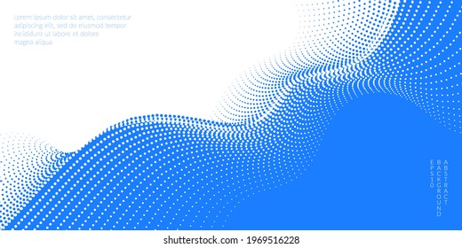 Una plantilla para su diseño con ondas abstractas de los puntos. Espacio para el texto. Ilustración vectorial para presentaciones, folletos, folletos, publicidad impresa, banners de sitios web.