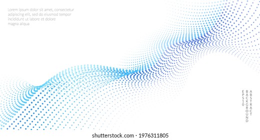 A template for your design with abstract waves from the dots. Space for your text. Vector illustration for presentations, brochures, booklets, print advertising, website banners.