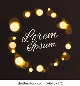 Template for your design with blurred lights.Bokeh effect.Vector illustration.