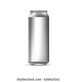 Template for your design. Gray tin can. Vector 3d illustration
