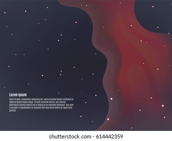 Template for your design Milky way galaxy. Black vector background with blue stars nebula.Eps 10