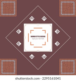 Plantilla para su diseño de estilo nómada para embalaje, cajas, banner y diseño de impresión. Vector. Estilo antiguo.